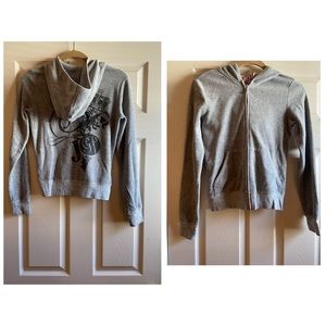 Juicy Couture Gray Long Sleeved Zip Up Hoodie